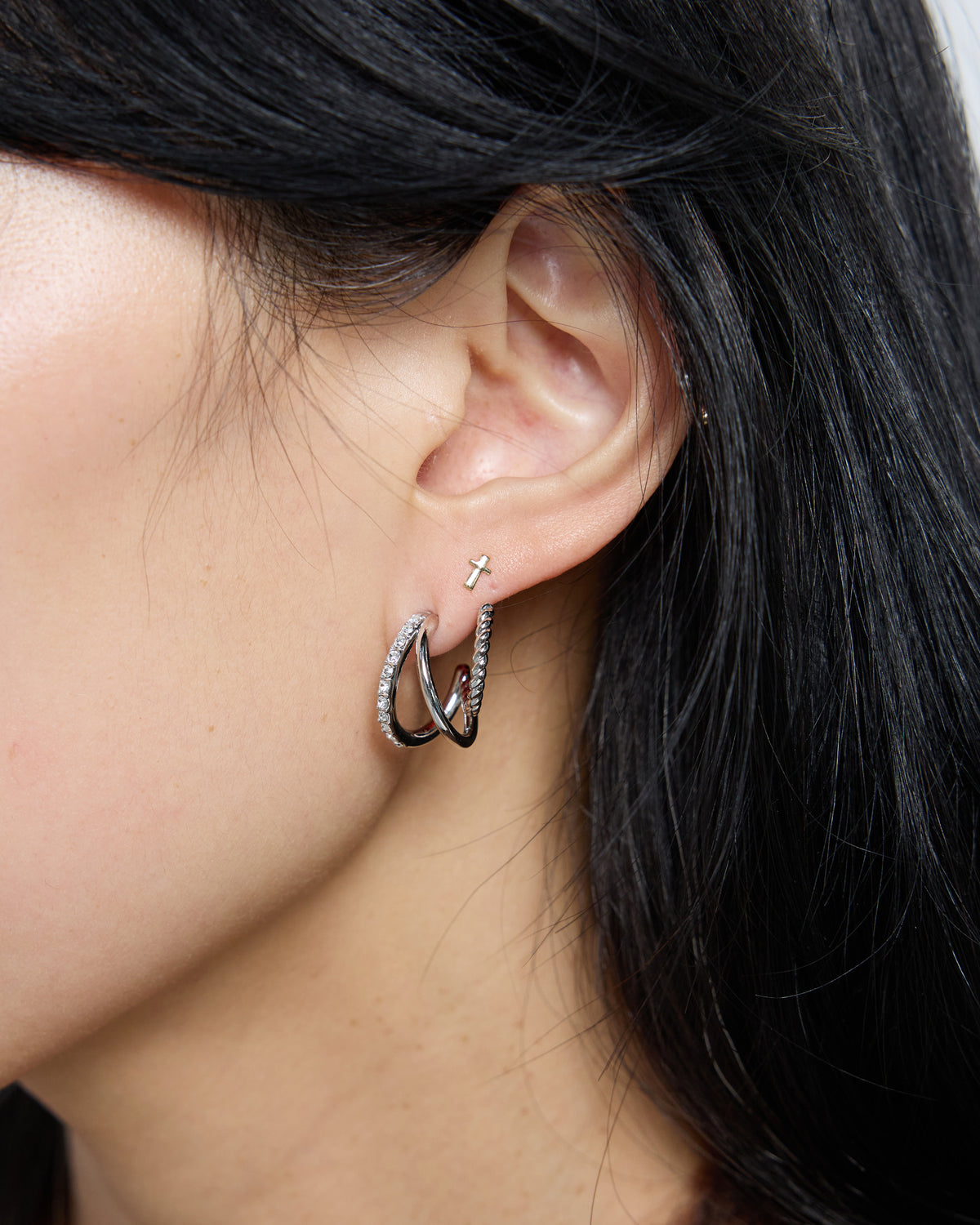 sparkle drop stud earring – cubic zirconia stud with a bright, easy shine | HANNA543