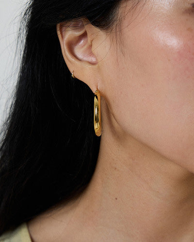 volume click hoop earring – slow jewelry handmade in Seoul | HANNA543