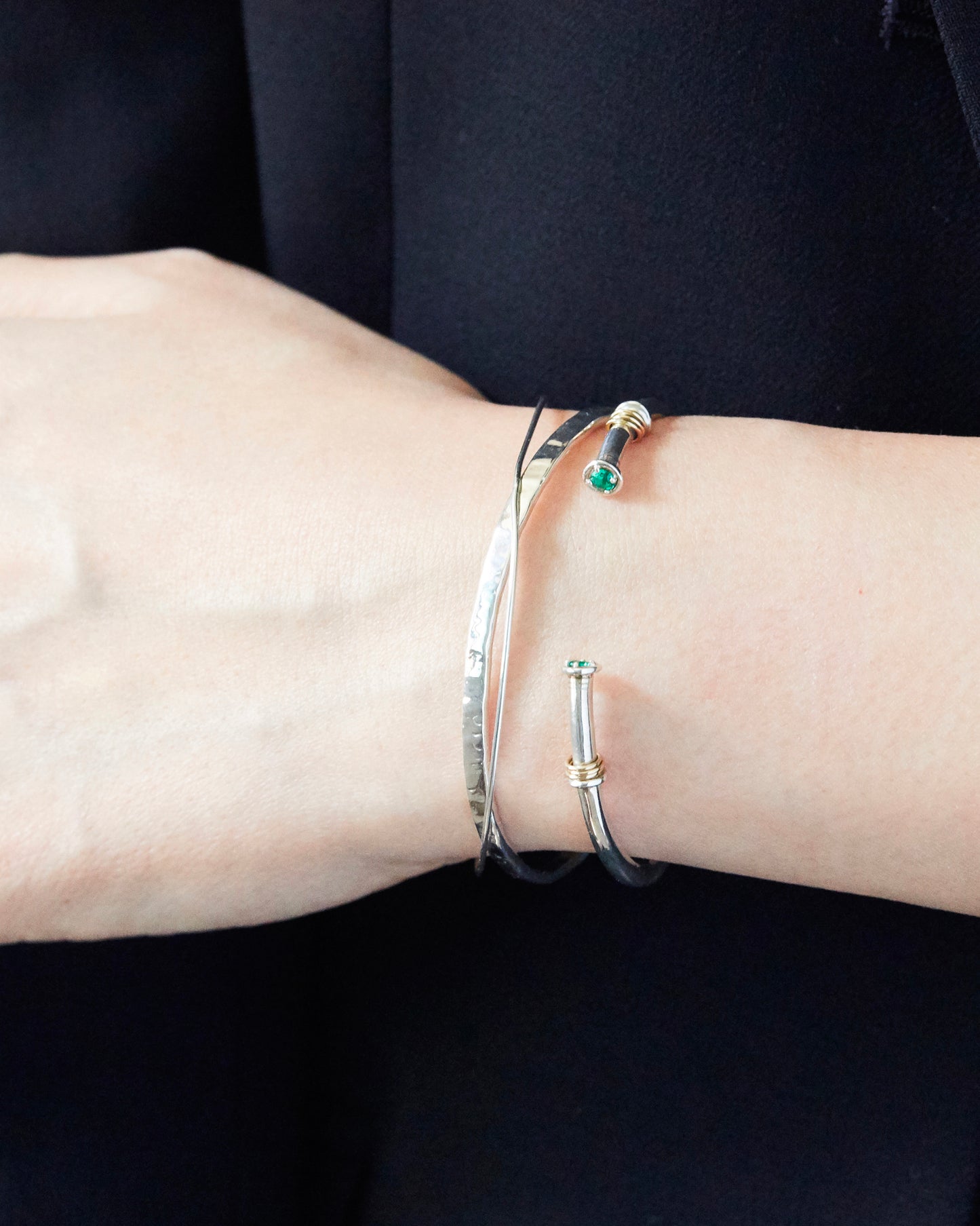 B211 - hammered silver cuff