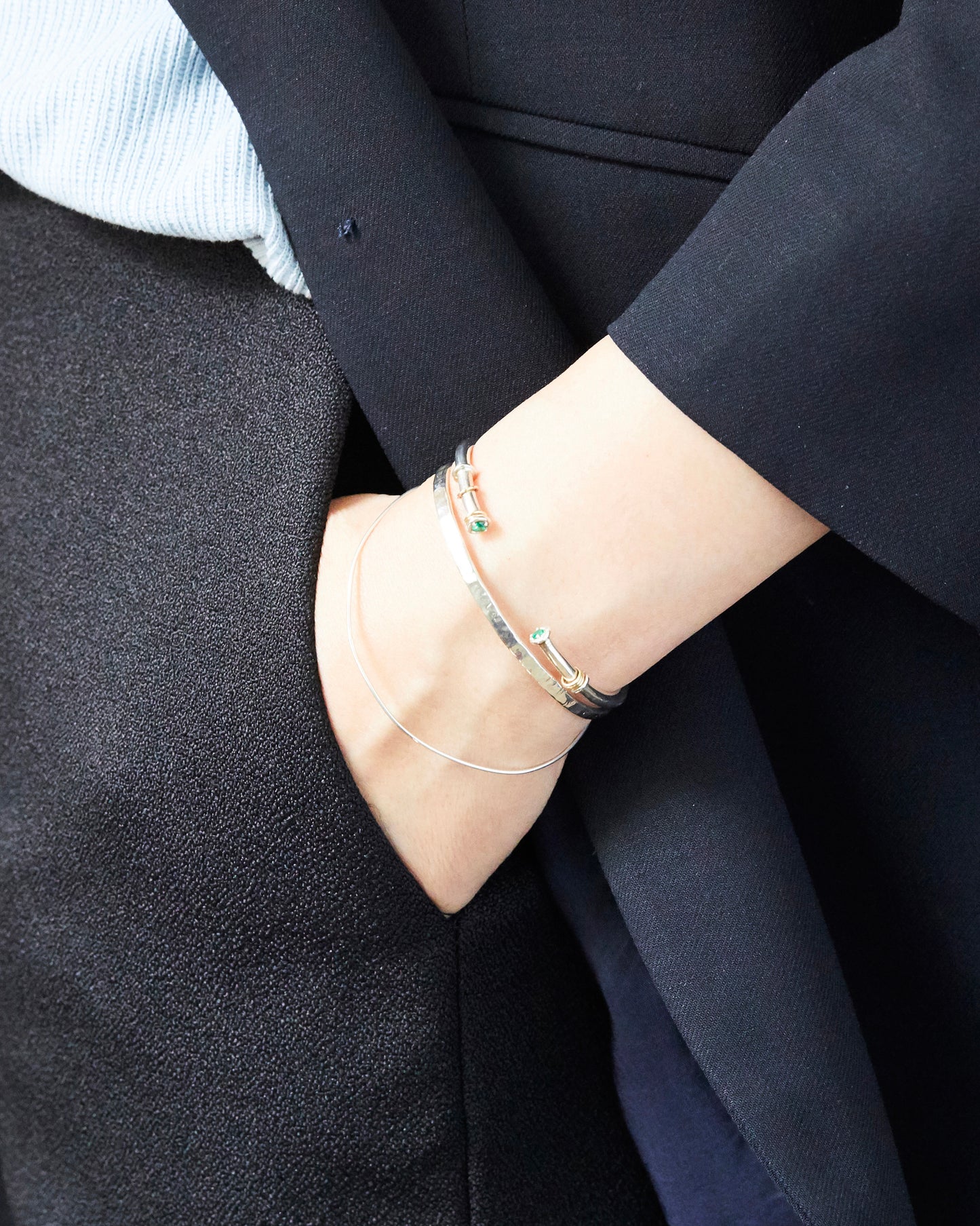 B211 - hammered silver cuff