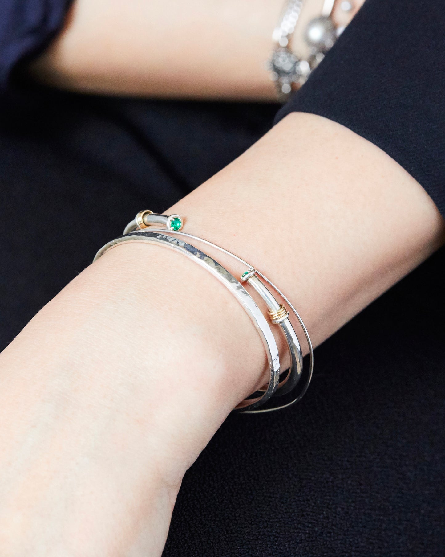 B211 - hammered silver cuff