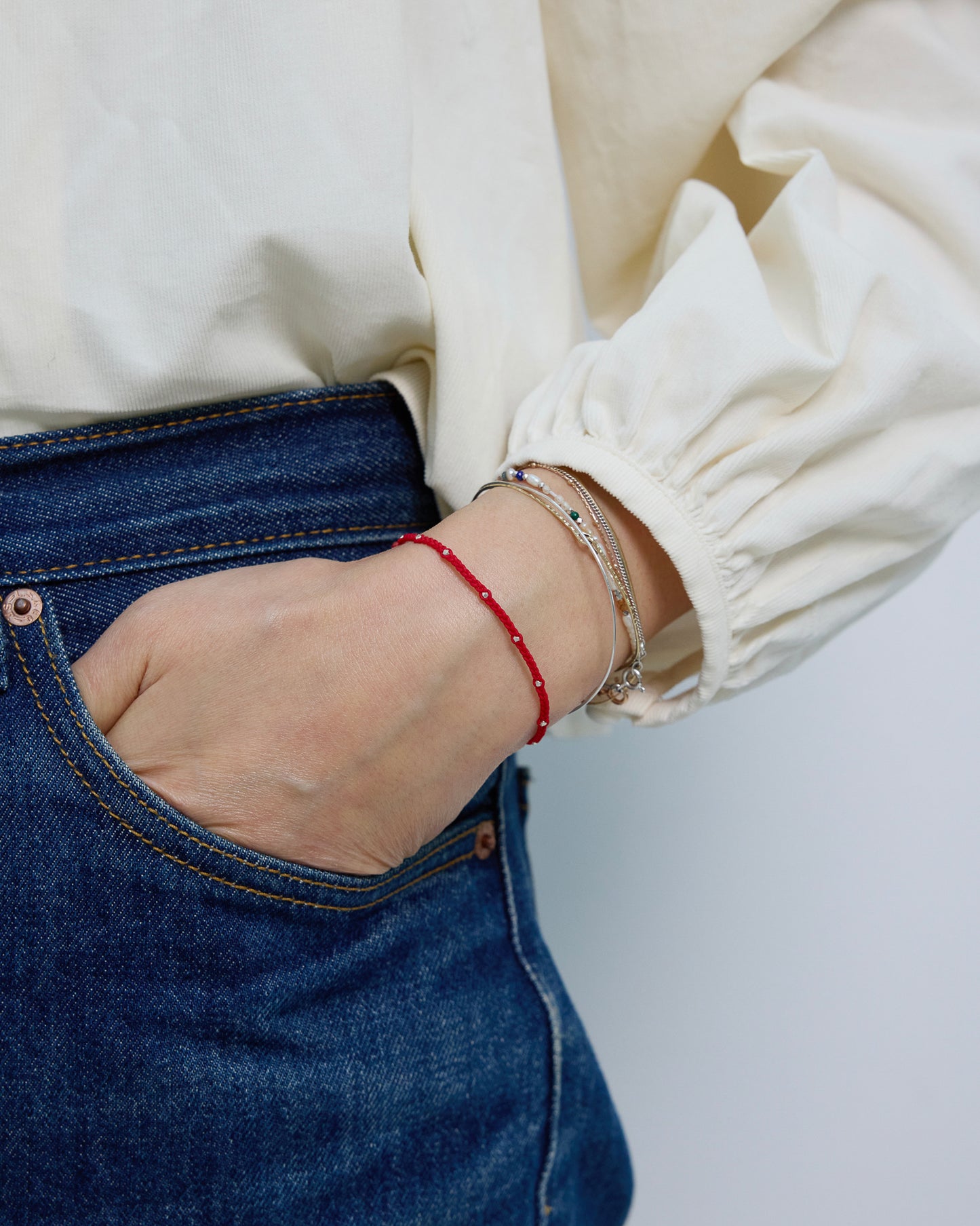 B565_C - silver chips bracelet *in stock