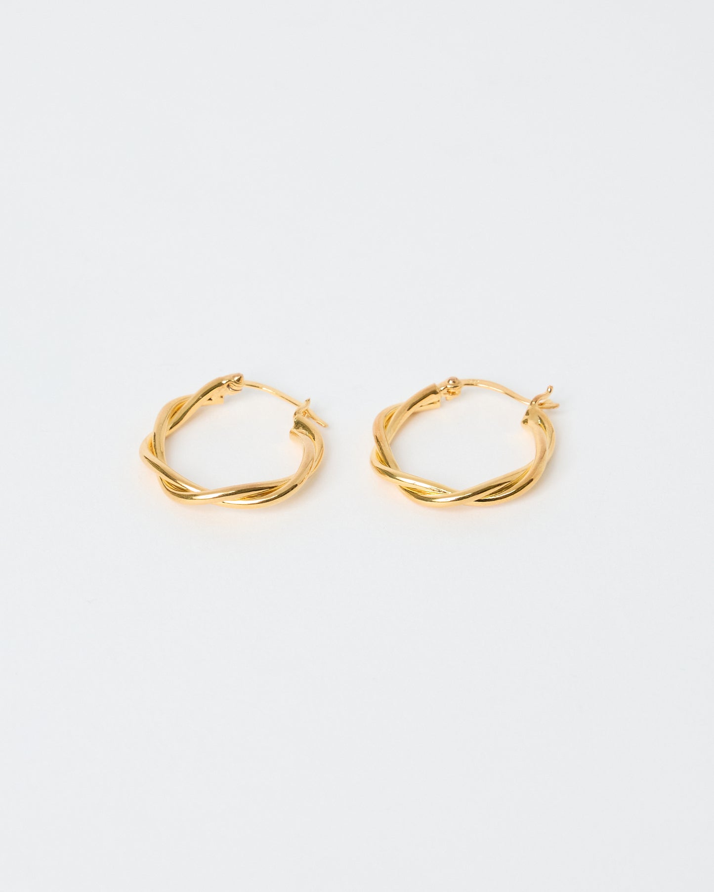 Authentic HANNA543 E324 gold twisted hoop earrings worn by BTS Jimin. Bold 925 sterling gold hoops