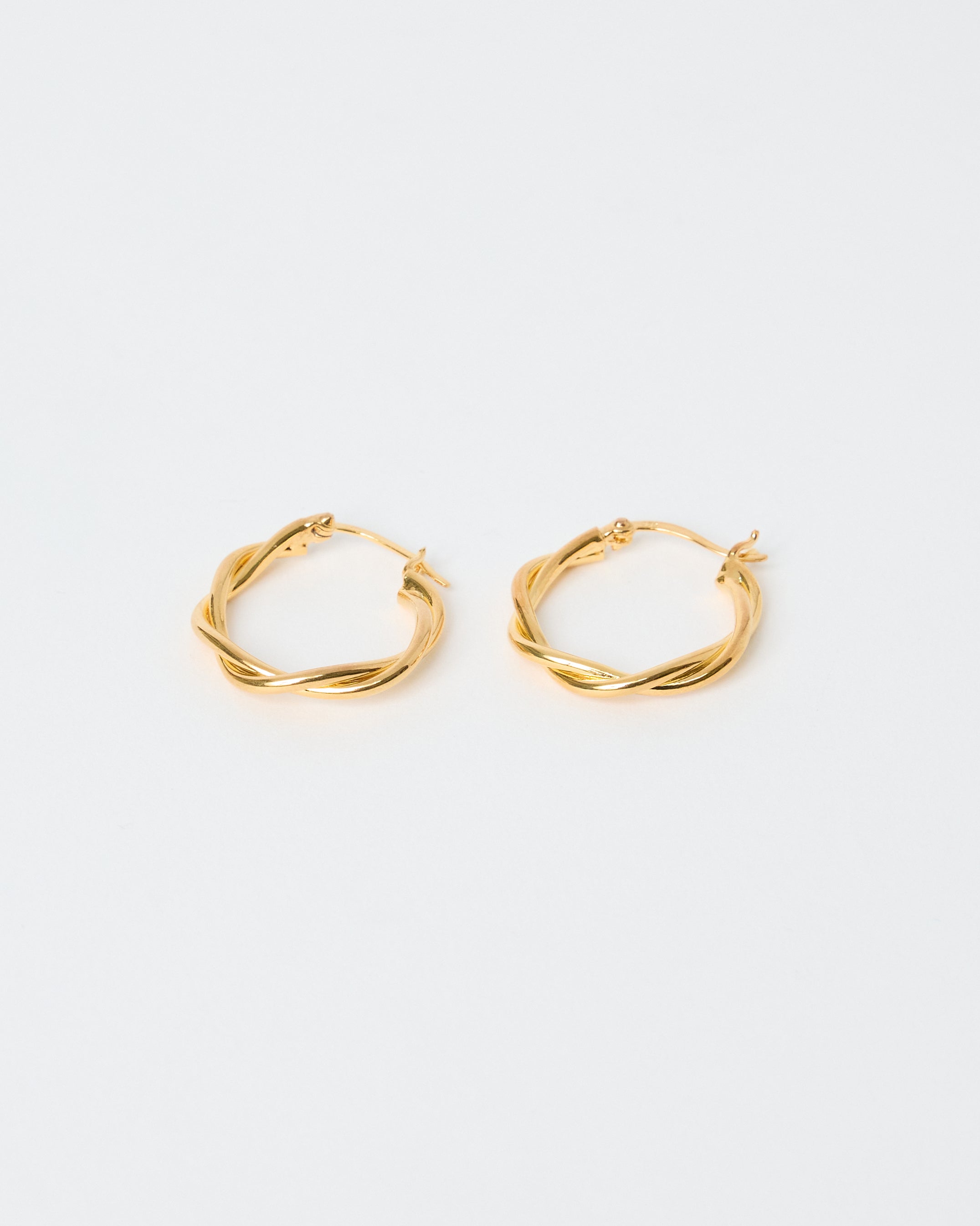 Authentic HANNA543 E324 gold twisted hoop earrings worn by BTS Jimin. Bold 925 sterling gold hoops