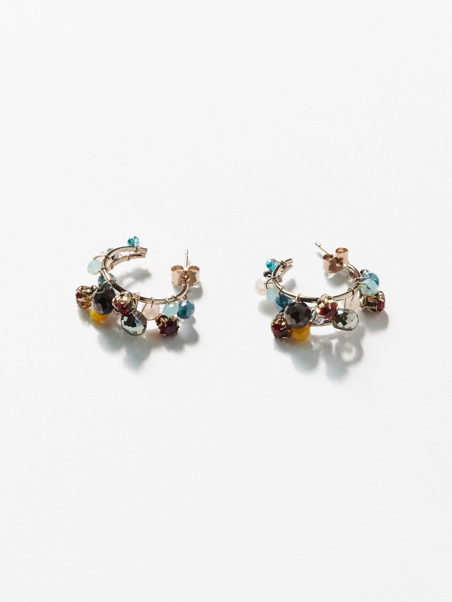 E422 - gemstone cascade hoops *in stock