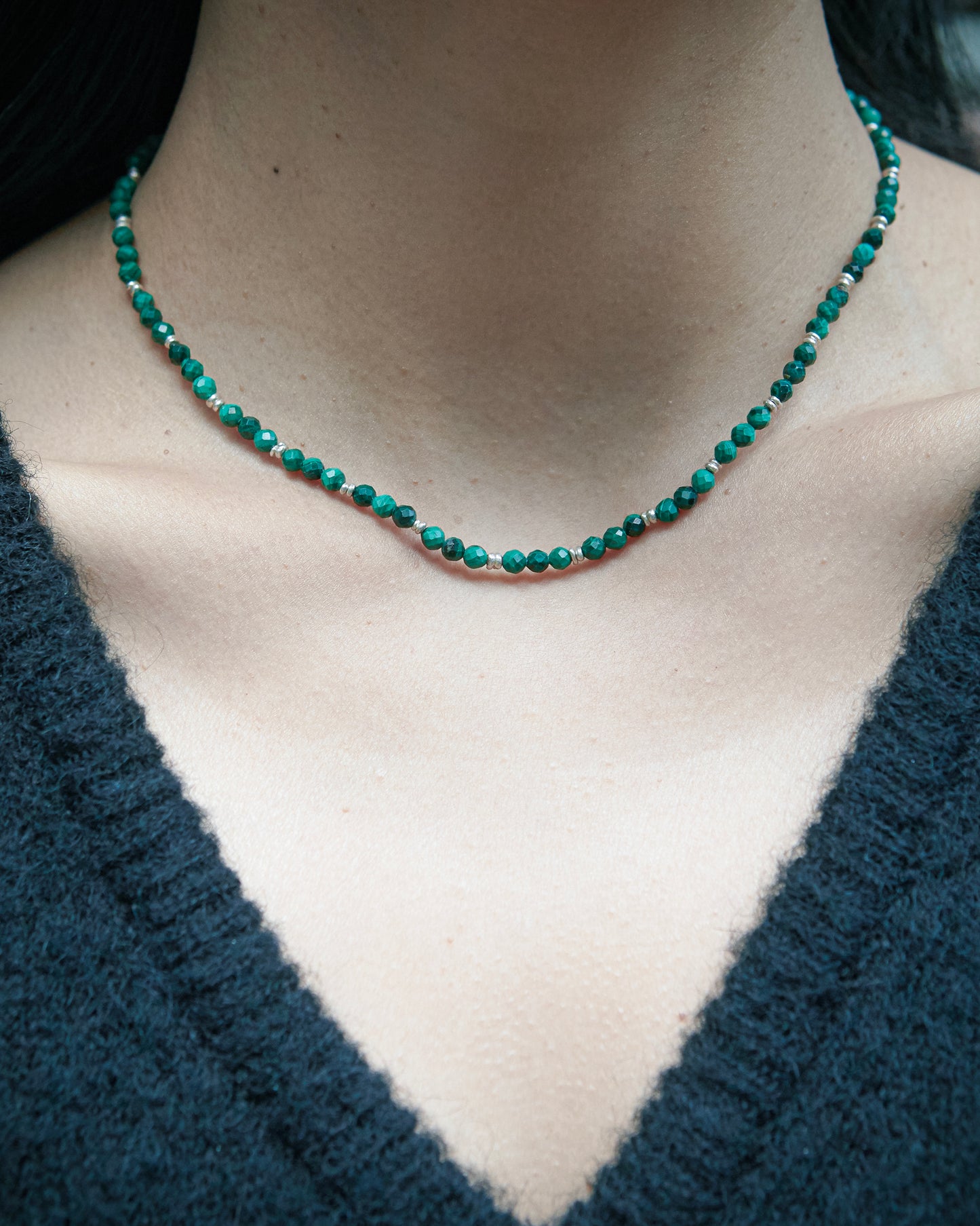 N395 - evergreen beaded strand