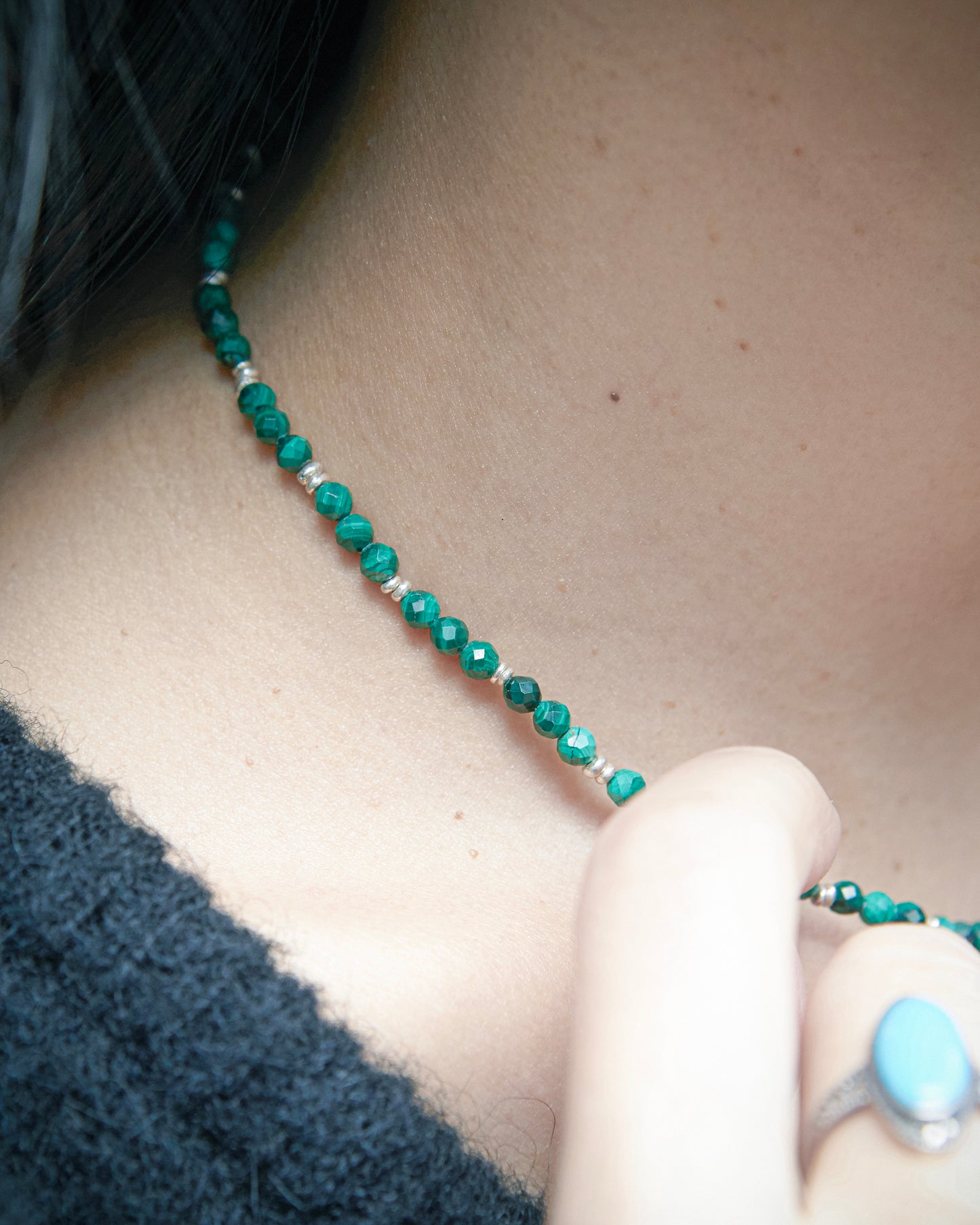 N395 - evergreen beaded strand