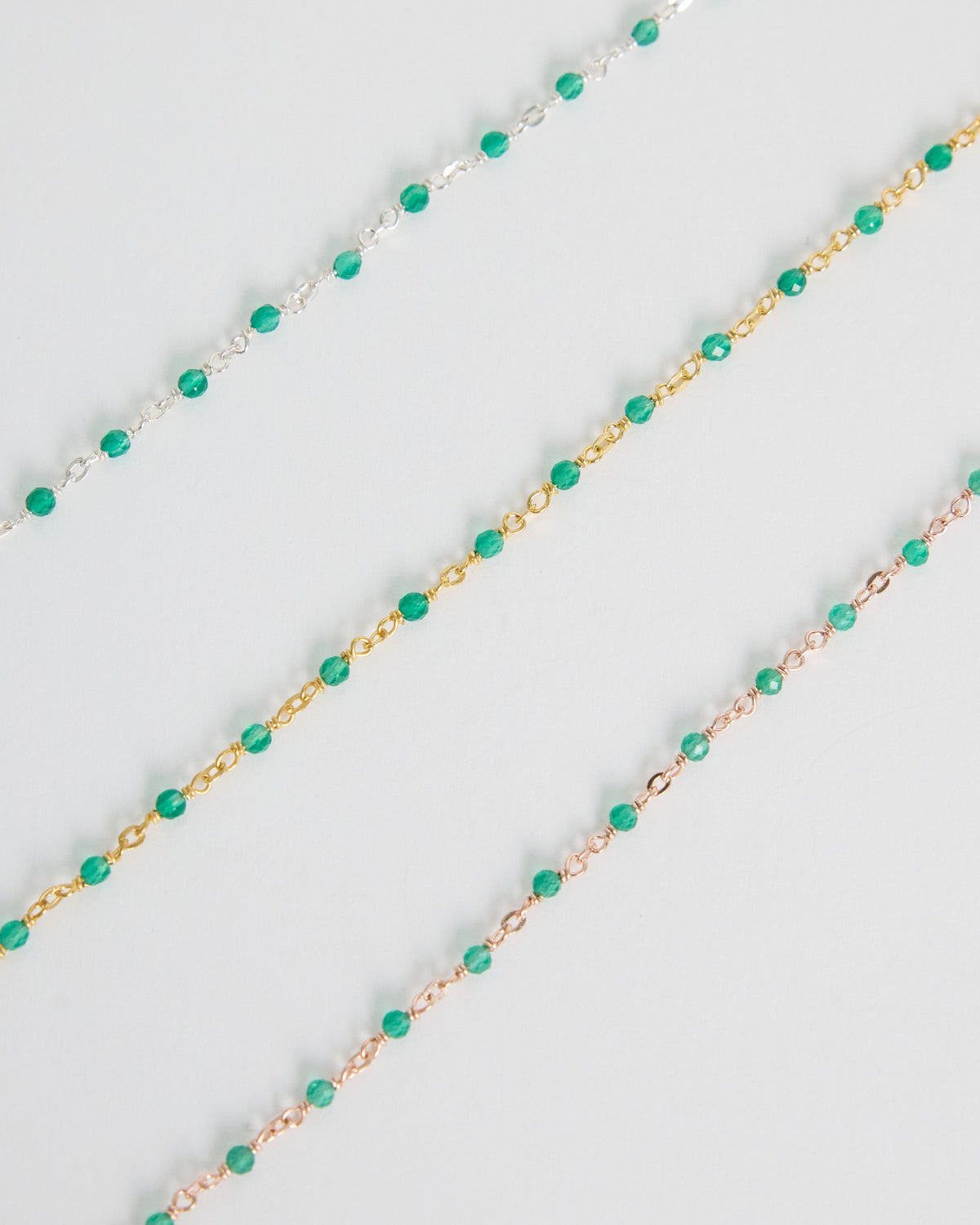 green onyx link bracelet – stackable bracelet in 15, 17 and 19 cm | HANNA543