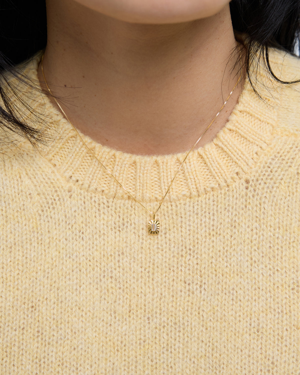 carved charm pendant necklace – slow jewelry handmade in Seoul | HANNA543