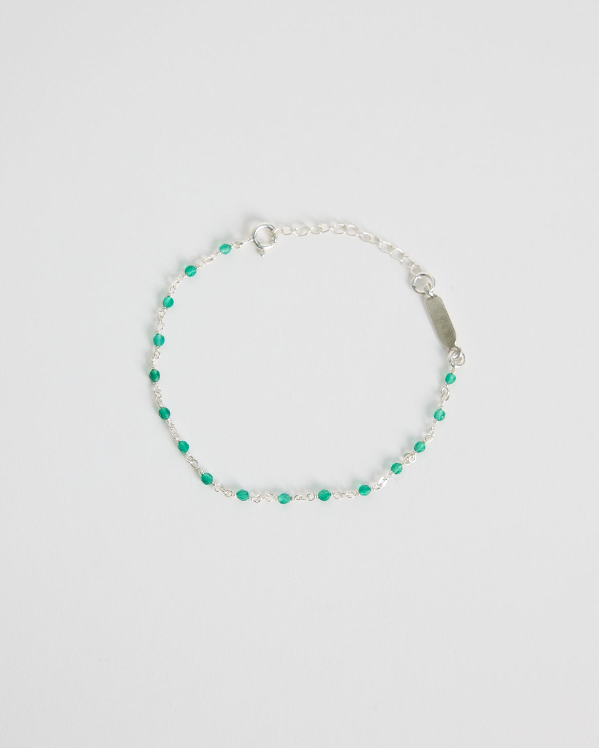 B1014_A green onyx link bracelet in 925 sterling silver by HANNA543