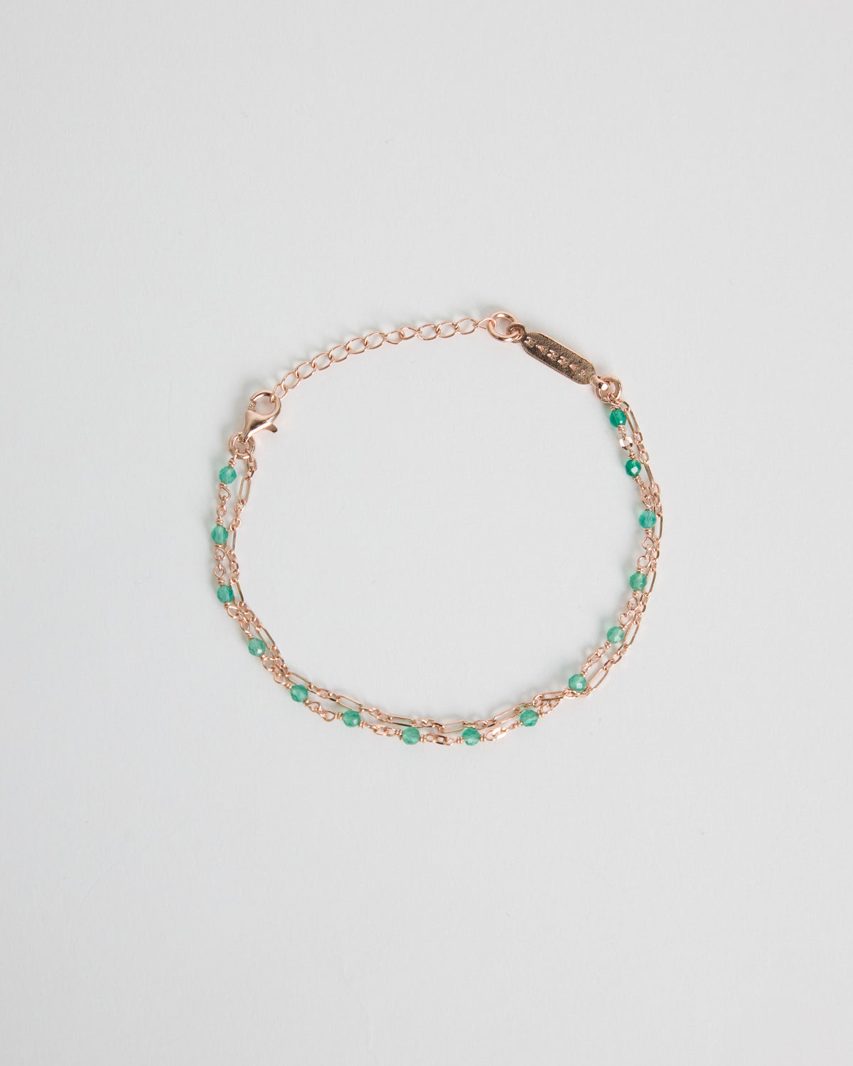 green onyx double link bracelet – 15, 17 and 19 cm with a 3 cm extender | HANNA543