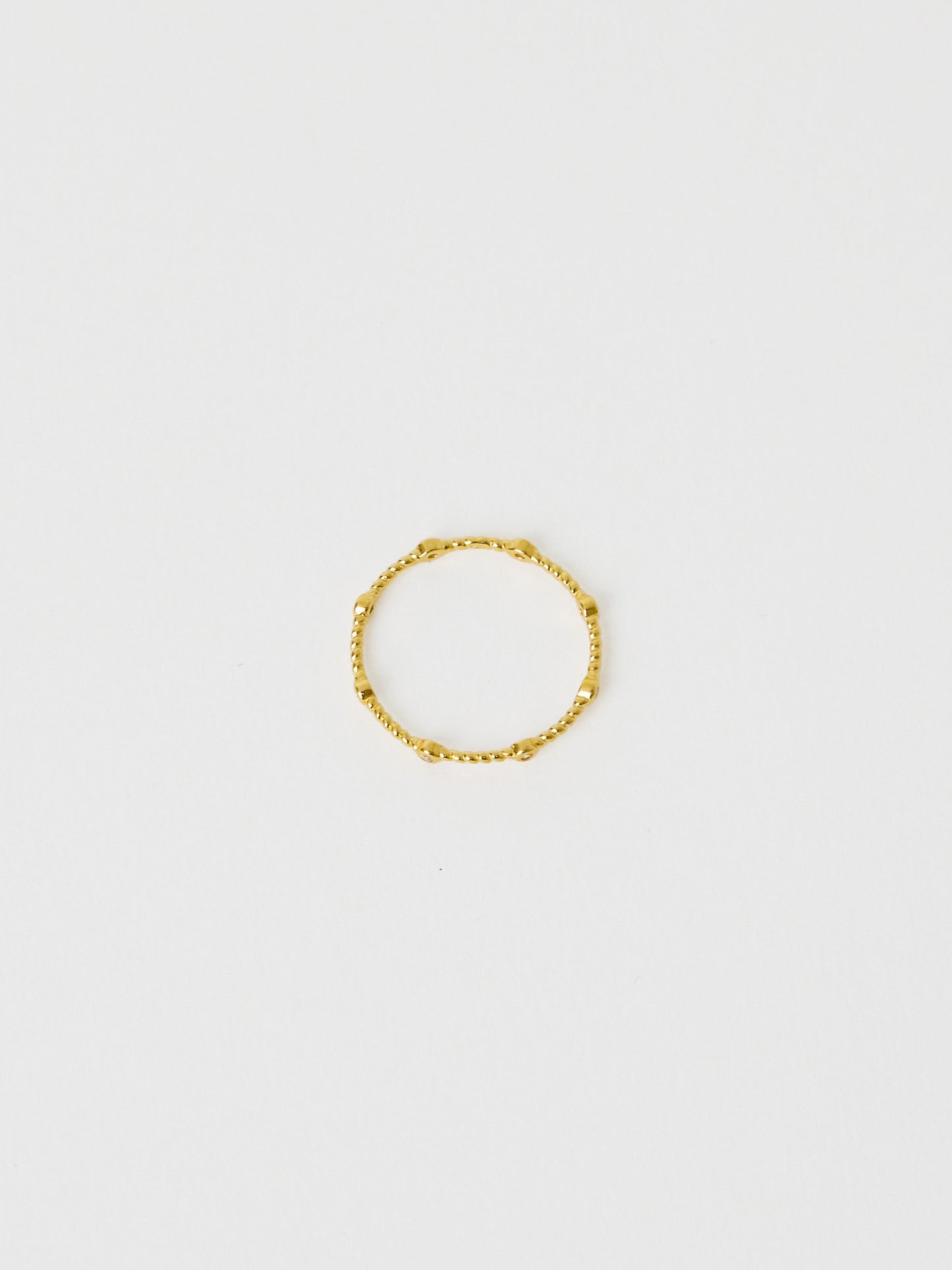 R526YG - beaded circle gold ring