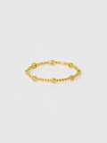 R526YG - beaded circle gold ring