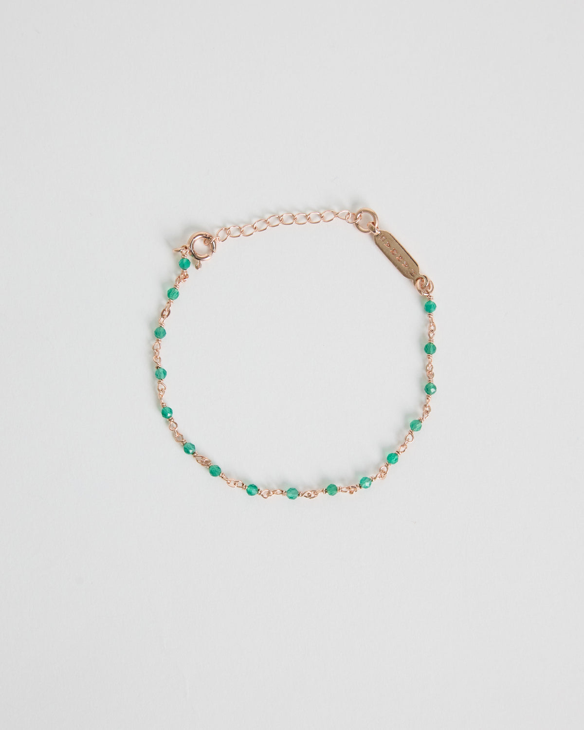green onyx link bracelet – with a 3 cm extender for an easy fit | HANNA543