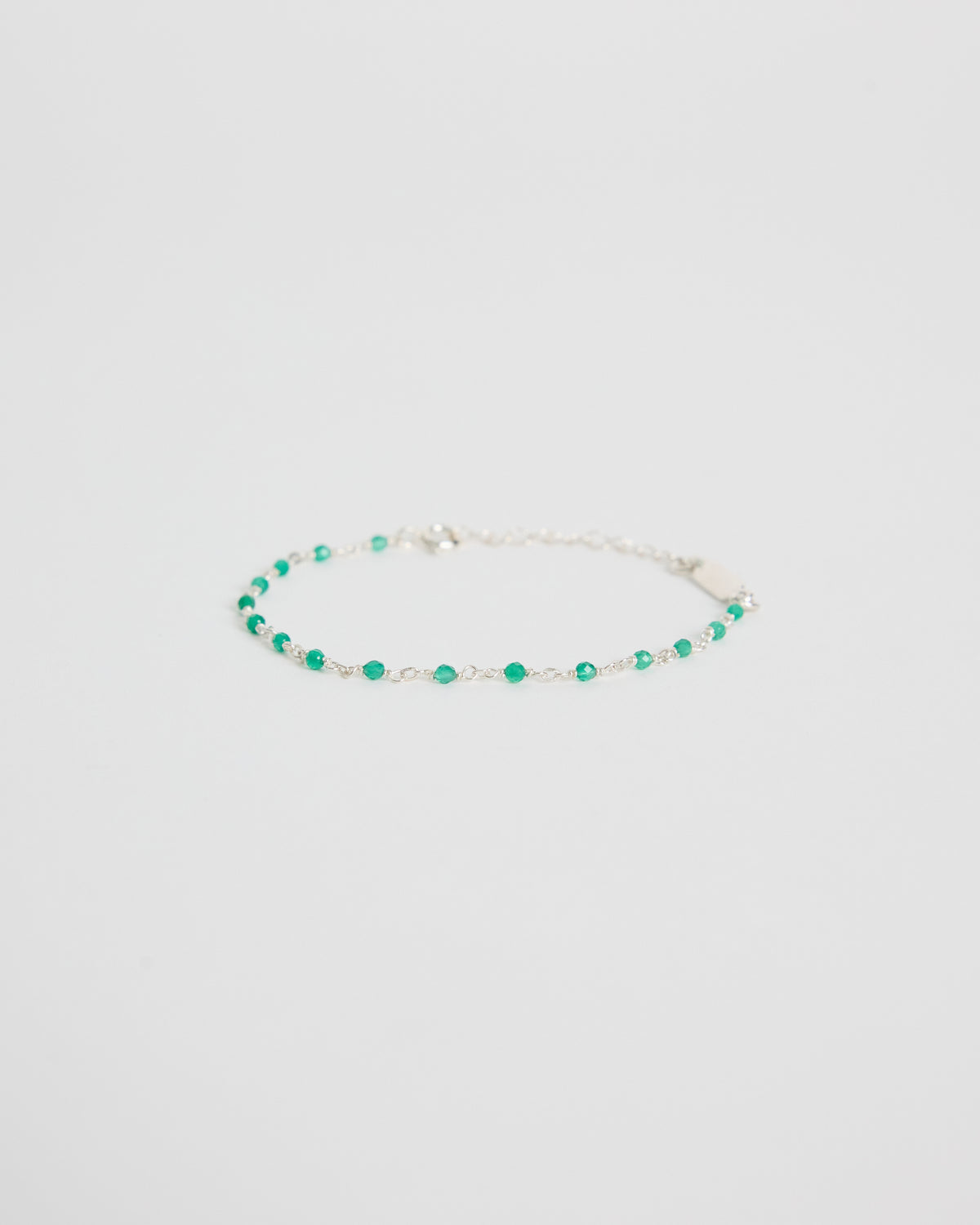 green onyx link bracelet – with a 3 cm extender for an easy fit | HANNA543