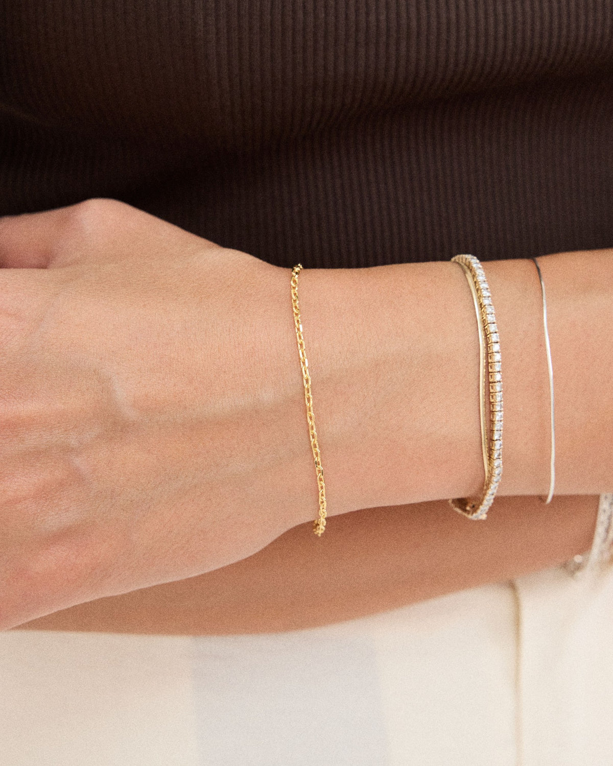 classic link chain bracelet in silver – photo 14 | HANNA543