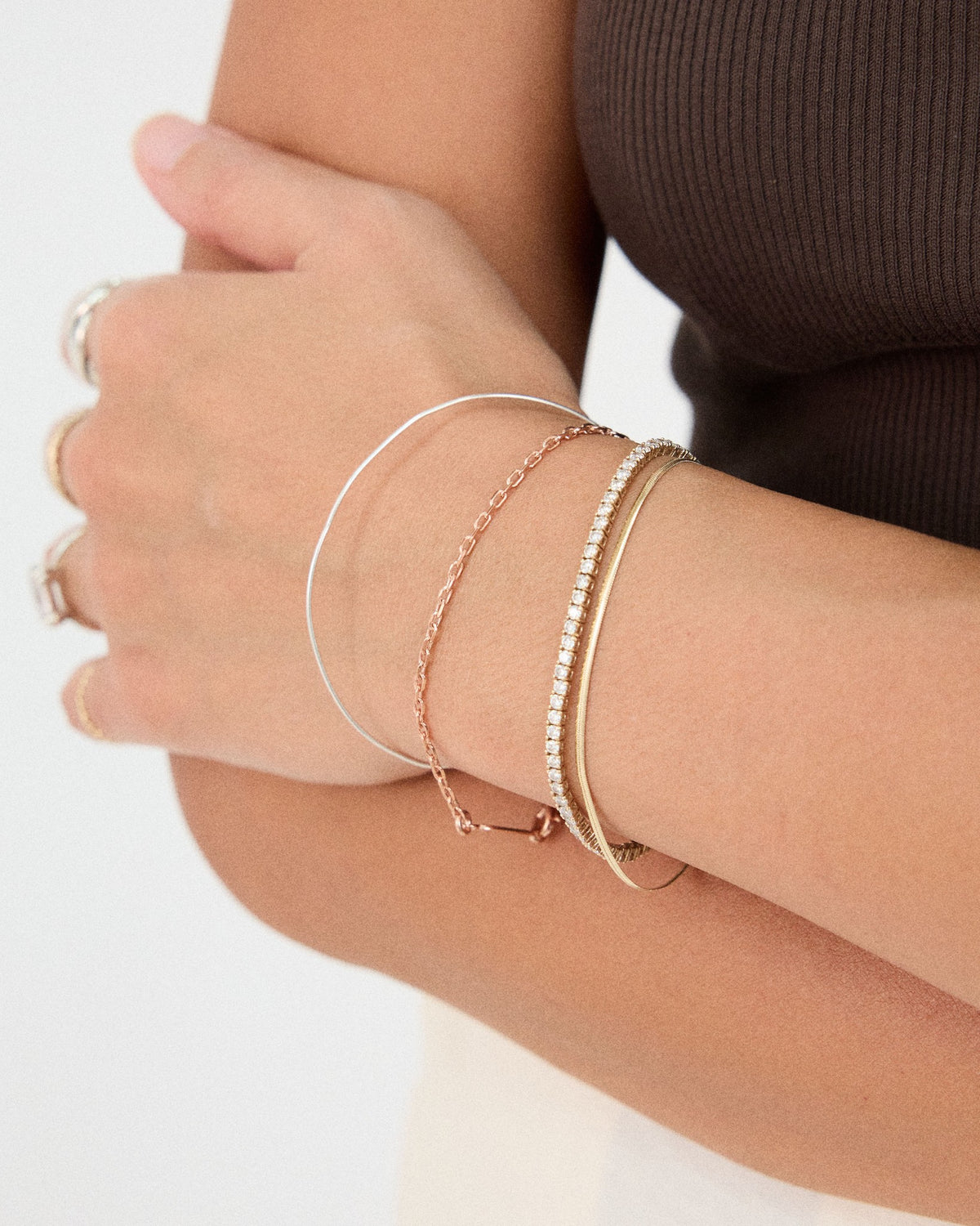 classic link chain bracelet in antique silver – photo 19 | HANNA543