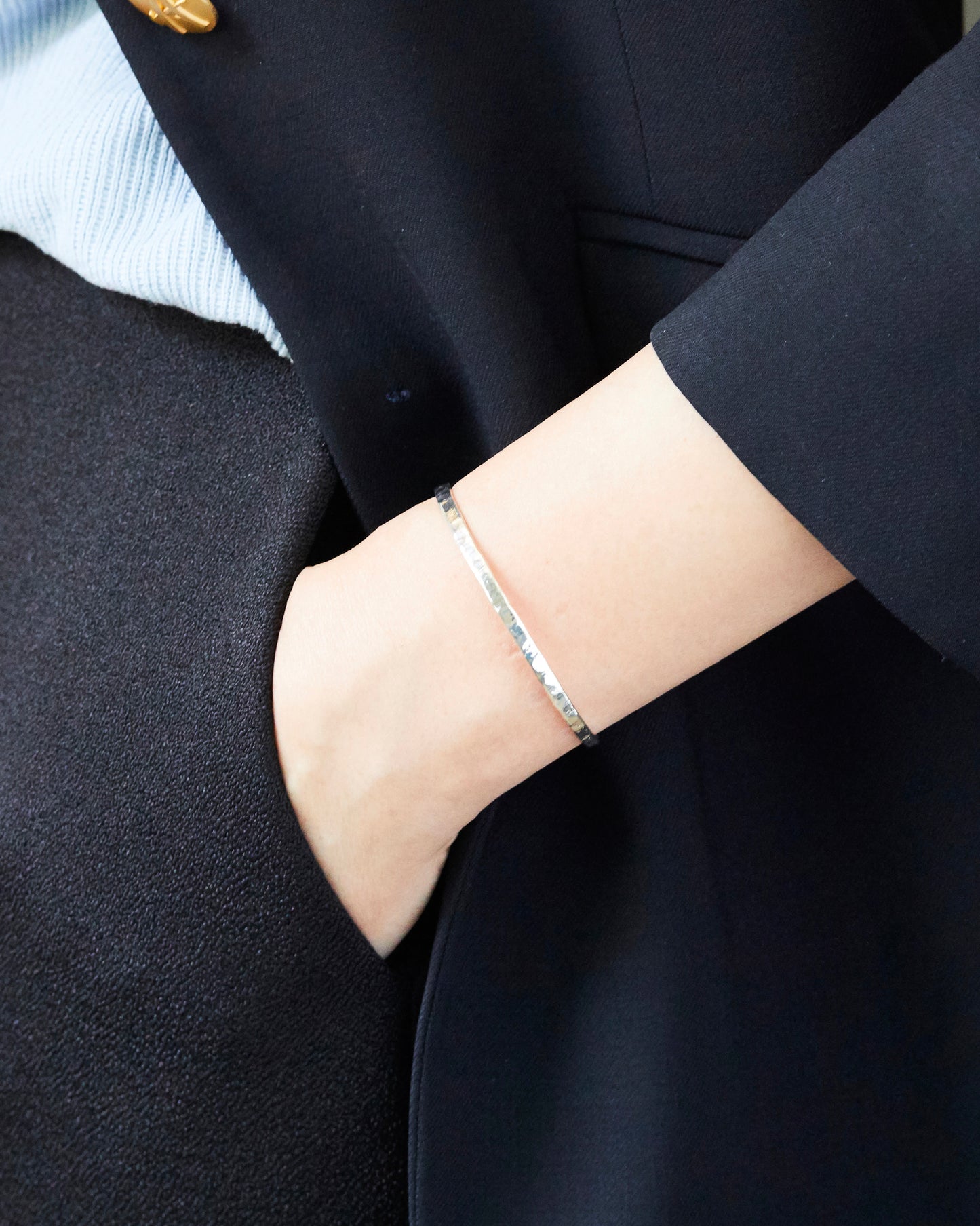 B211 - hammered silver cuff