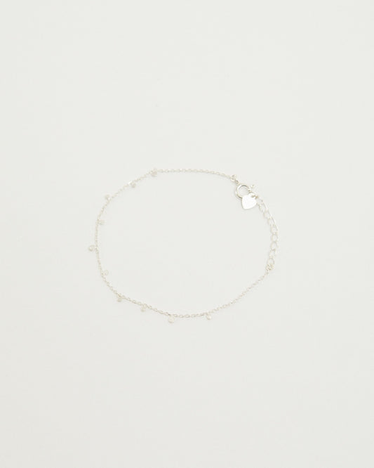 Silver chain bracelet with tiny dot charms and clasp – HANNA543 B96 dew drop garland