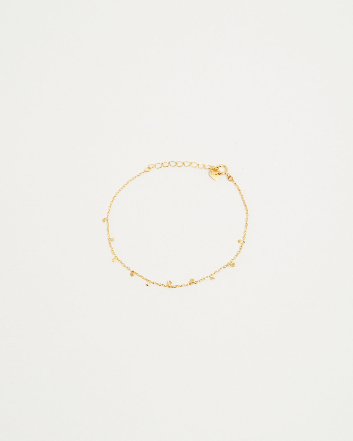 Gold plated chain bracelet with tiny dot charms and clasp – HANNA543 B96 dew drop garland