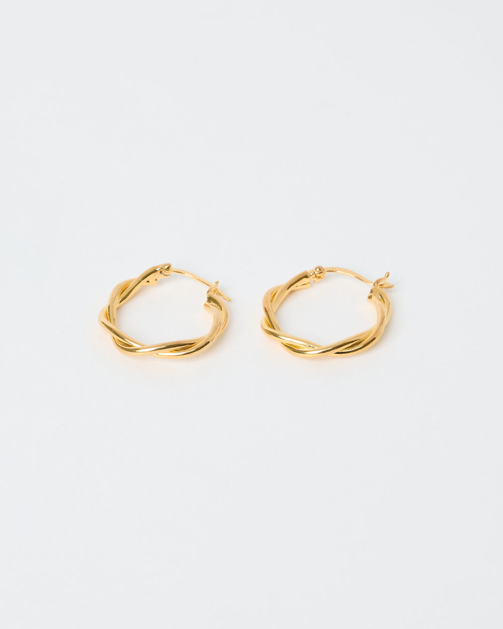 Authentic HANNA543 E324 gold twisted hoop earrings worn by BTS Jimin. Bold 925 sterling gold hoops
