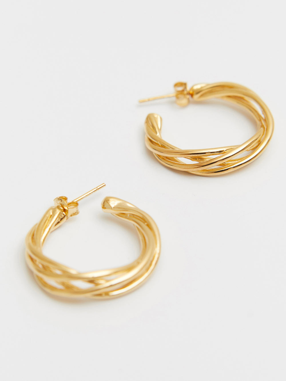 E783YG - golden spiral hoops