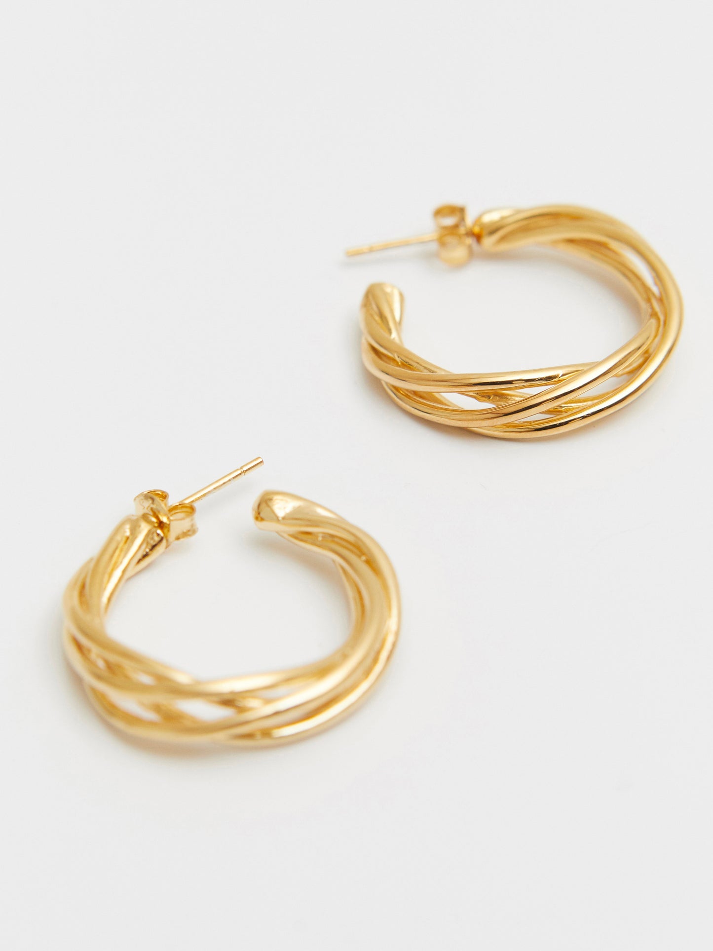 E783YG - golden spiral hoops