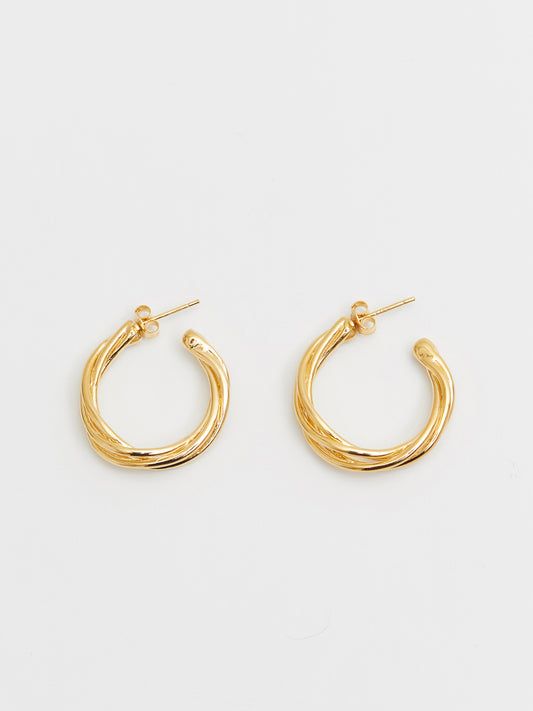 E783YG - golden spiral hoops