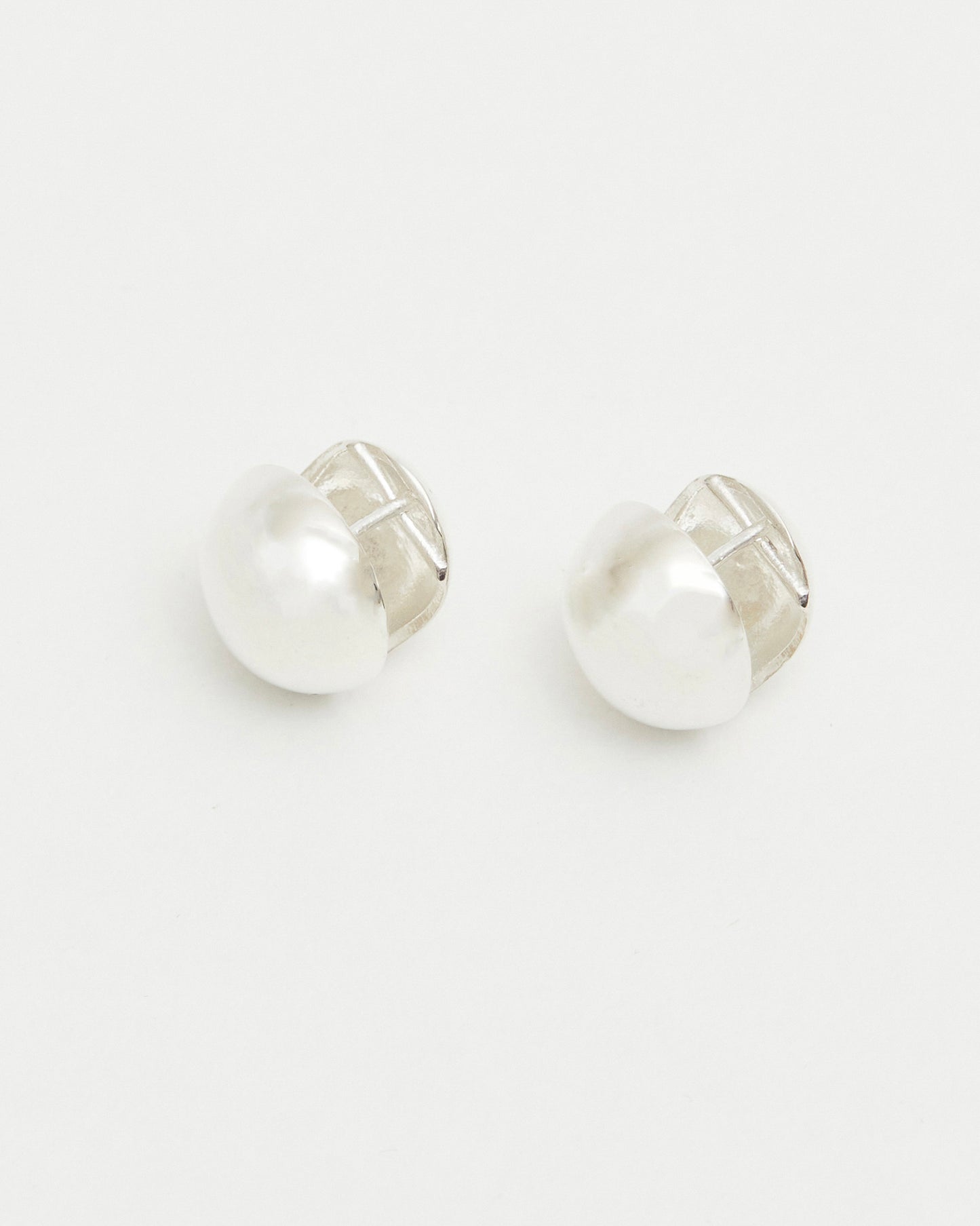  silver dome stud earrings minimalist rounded reflective silver jewelry everyday studs