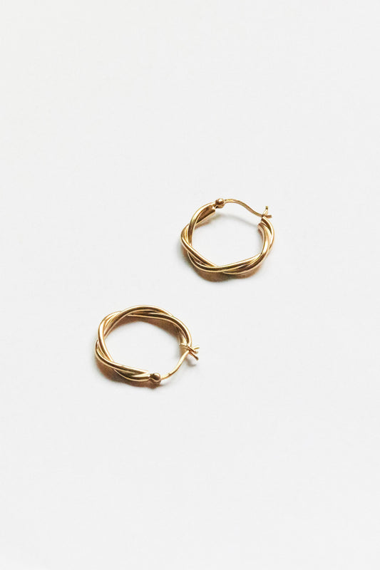 E324YG - gold twisted hoops