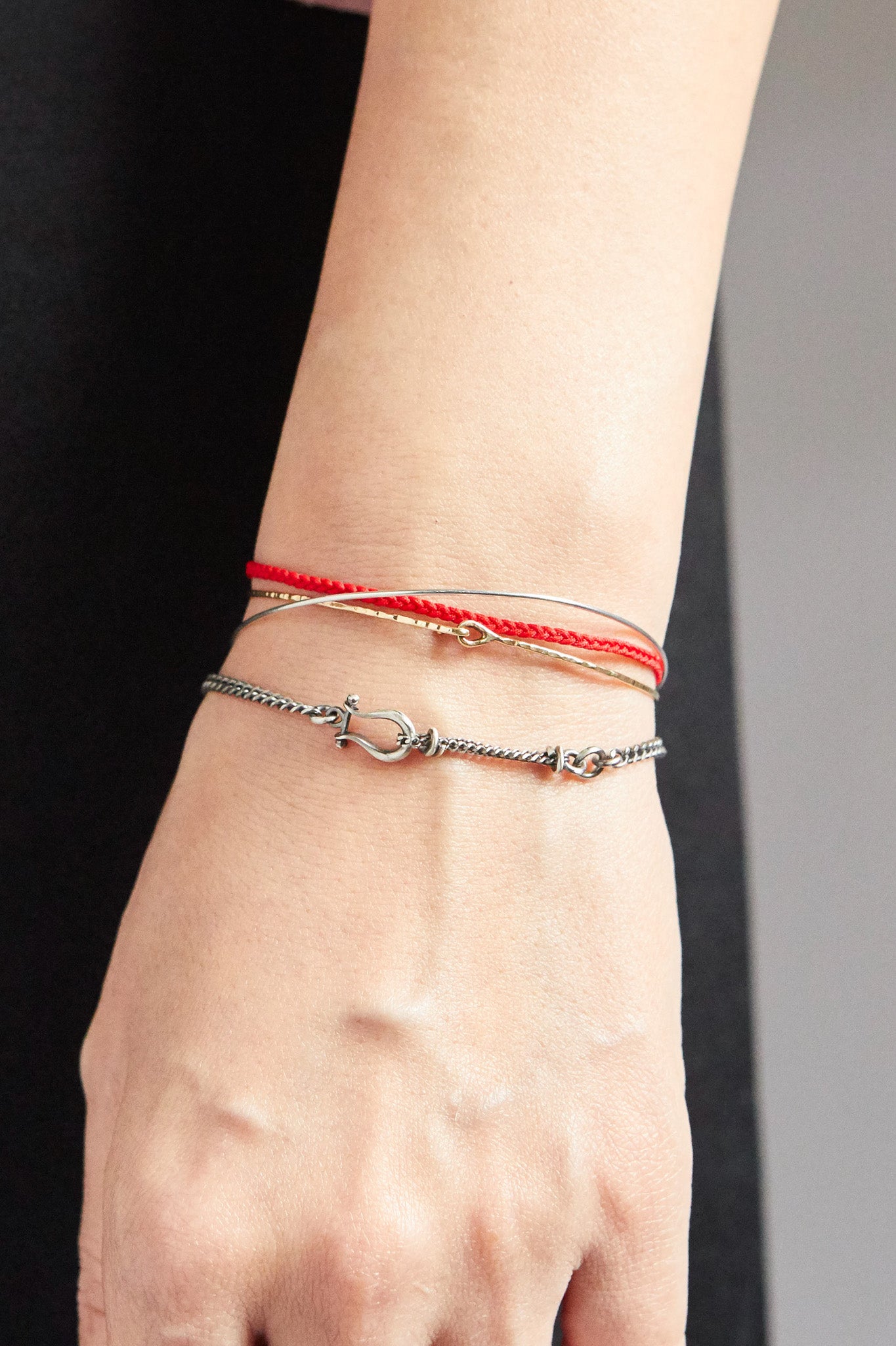 B561 - handmade red strap bracelet