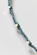 B565 - deep ocean with silver chips bracelet