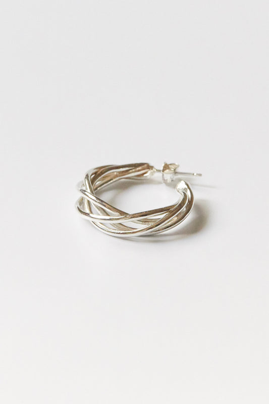 E783S - sterling spiral hoops