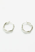 E324S - silver twisted hoop earrings