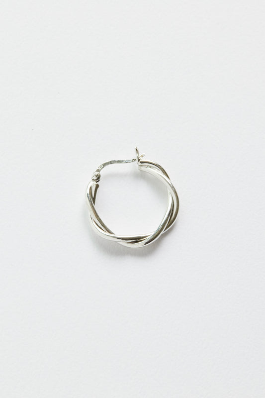 E324S - silver twisted hoops