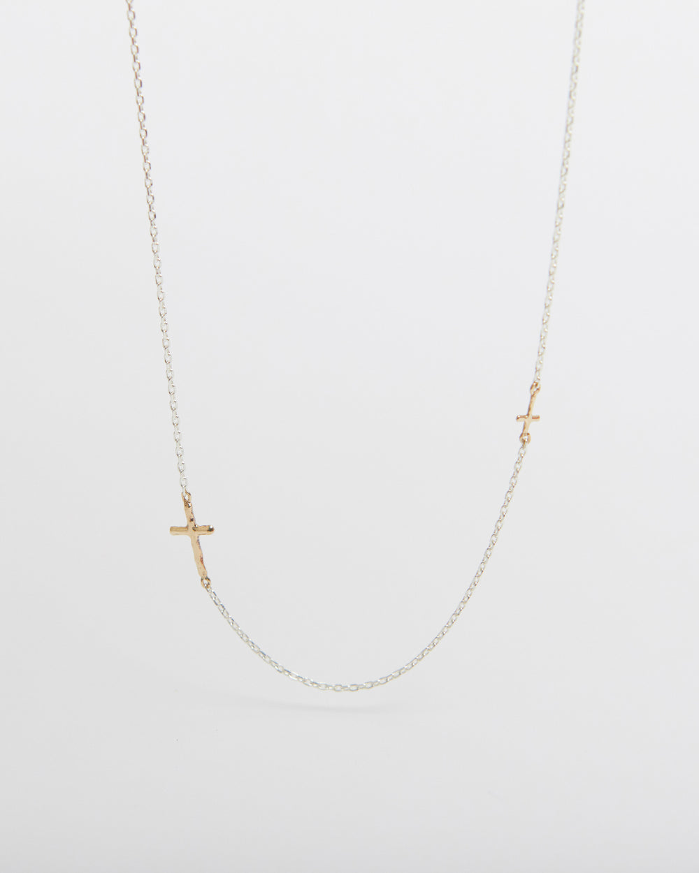 N385 - inner light dual cross necklace *in stock