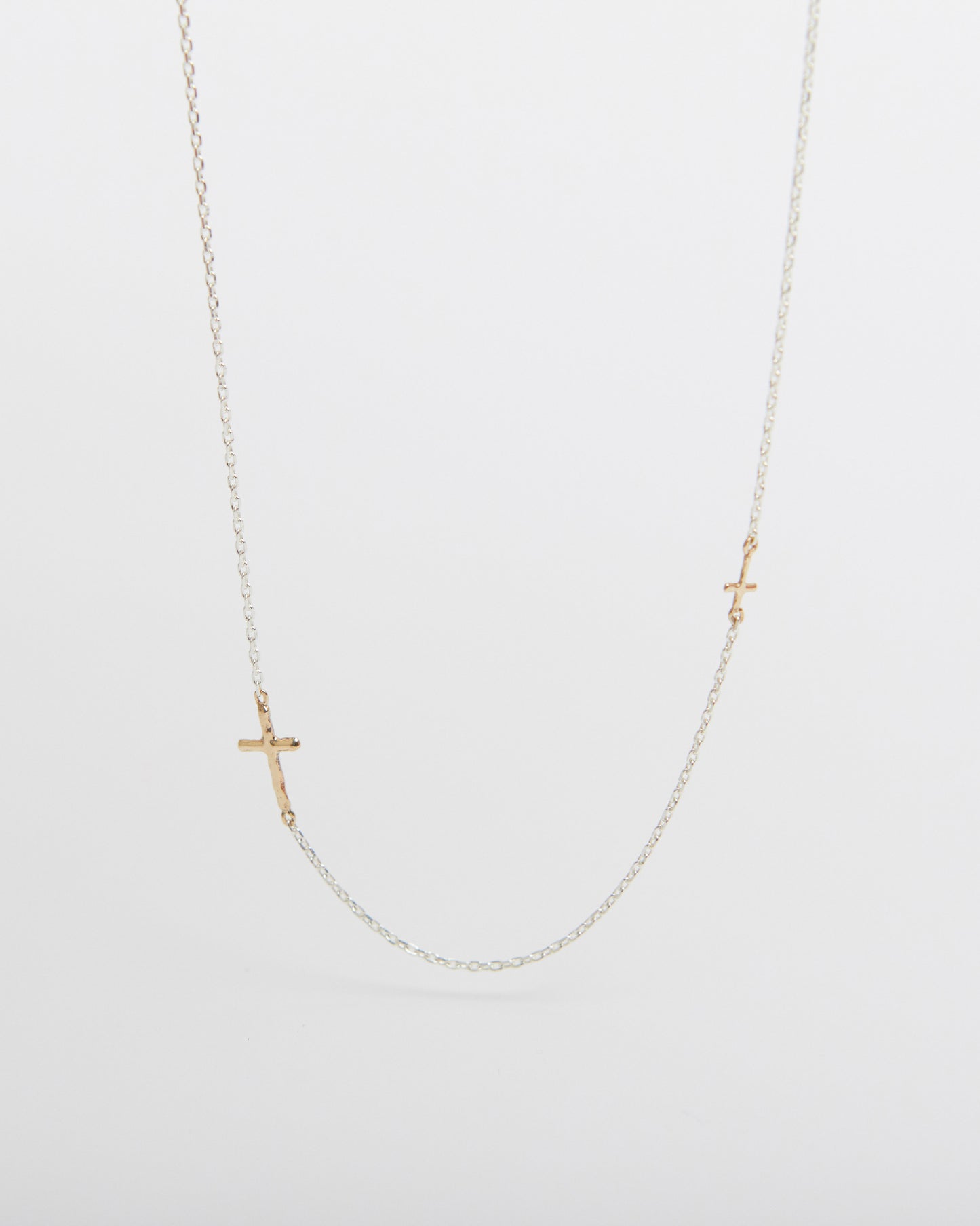 N385 - inner light dual cross necklace *in stock