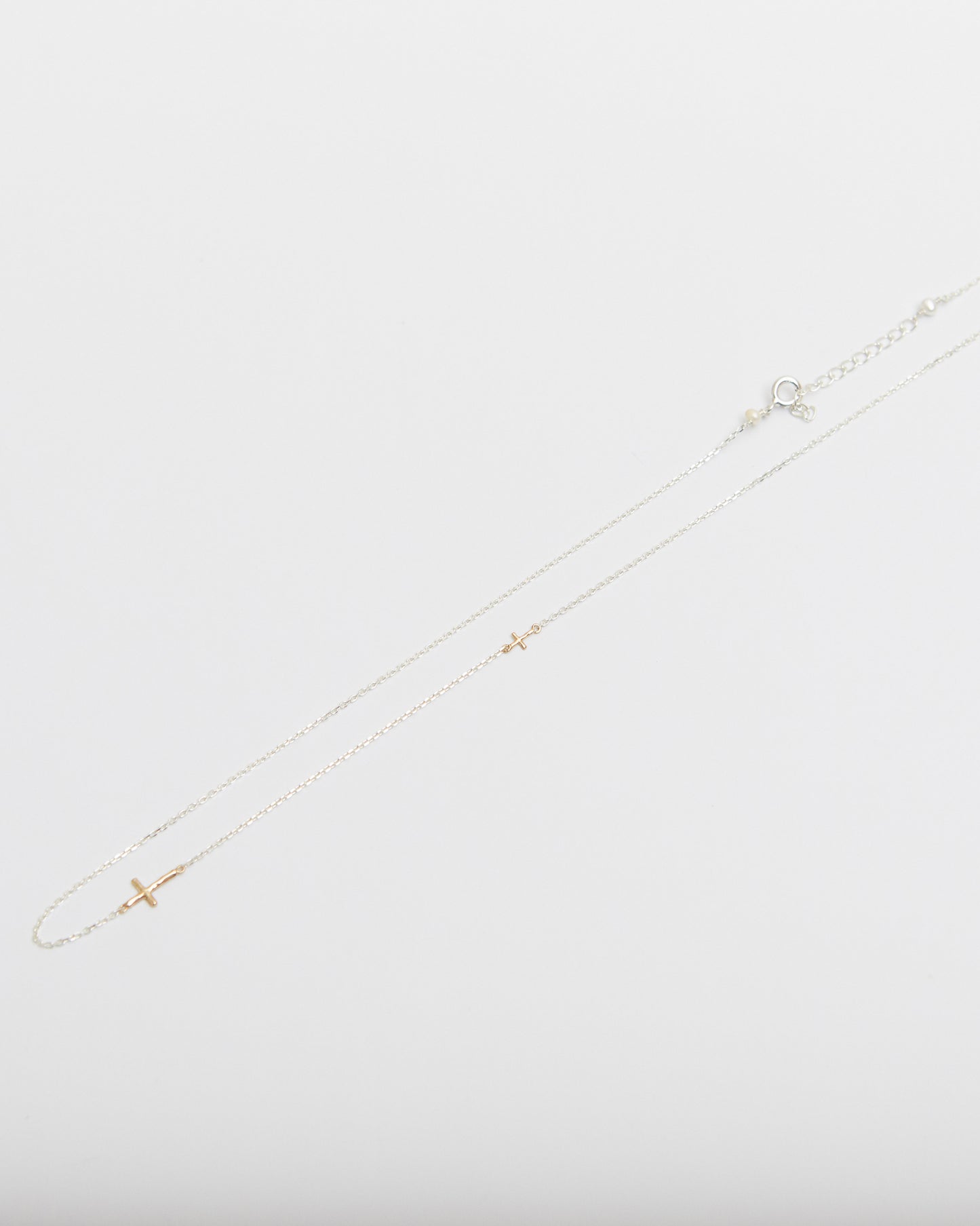 N385 - inner light dual cross necklace *in stock