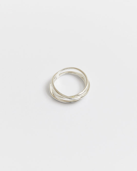 Sterling silver triple line wire ring on a light gray background – HANNA543 R506 triple air lines