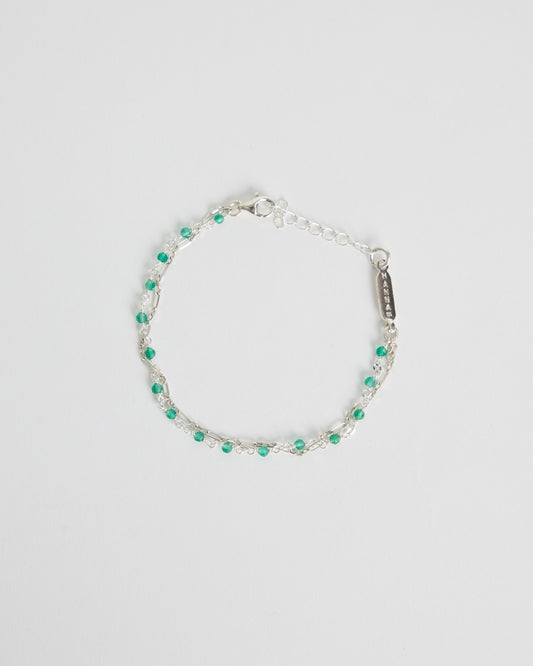 B1014_B green onyx double link bracelet in 925 sterling silver by HANNA543