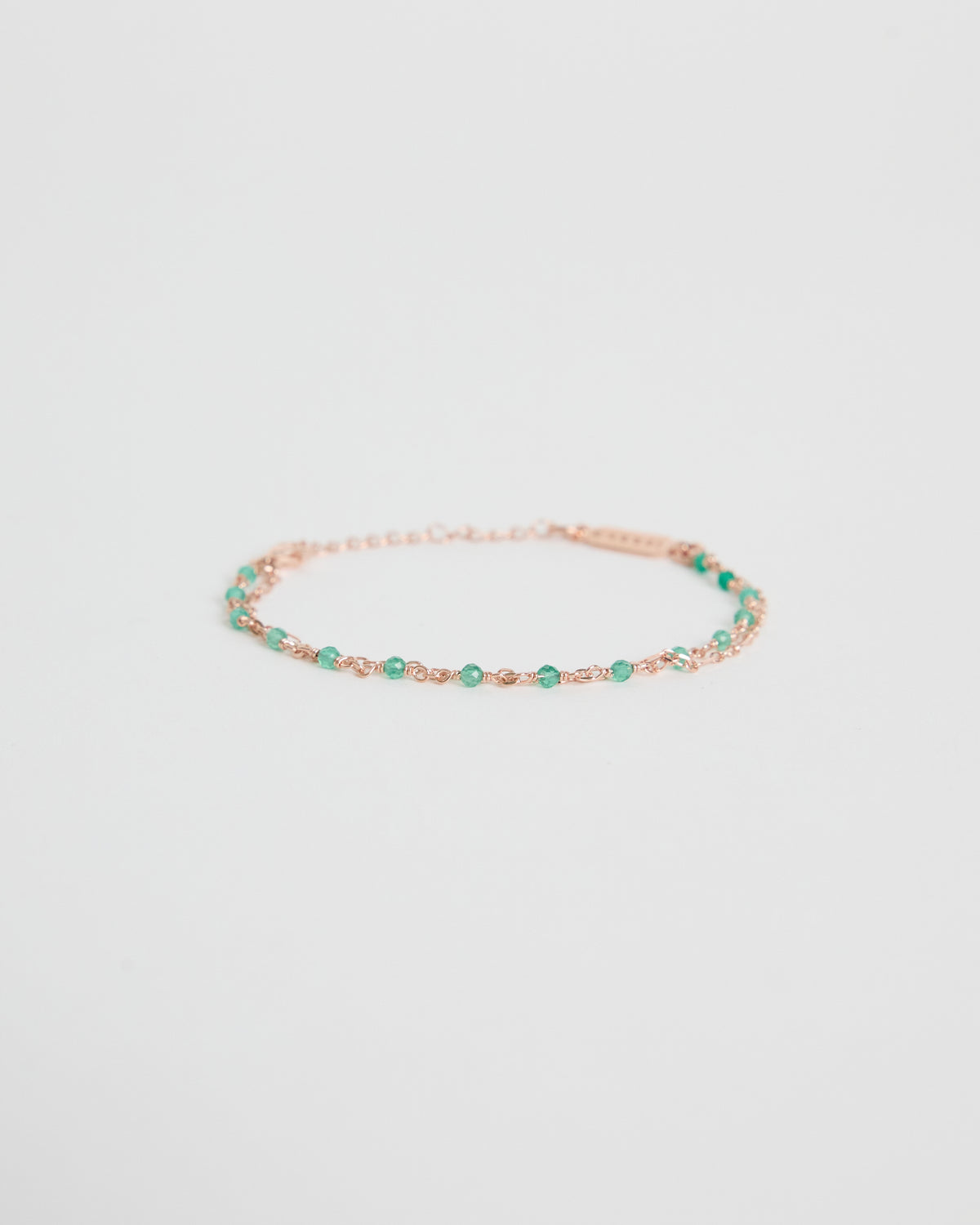 green onyx double link bracelet – a layered double chain look in one bracelet | HANNA543