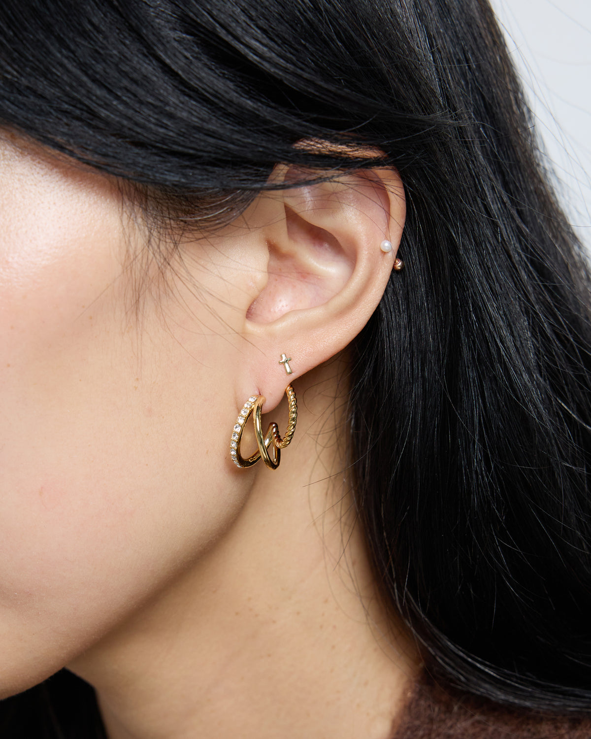 sparkle drop stud earring – 18K white gold or gold plated finish | HANNA543