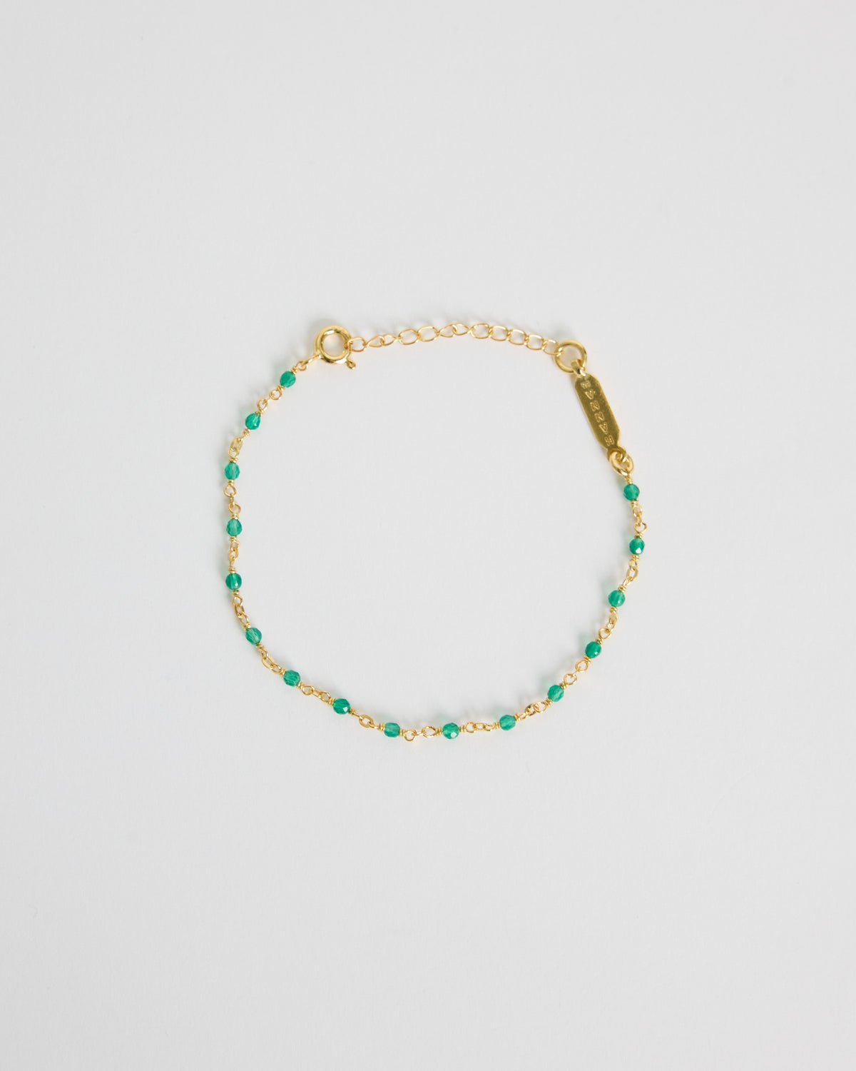 green onyx link bracelet – in silver, 18K gold or pink gold plating | HANNA543