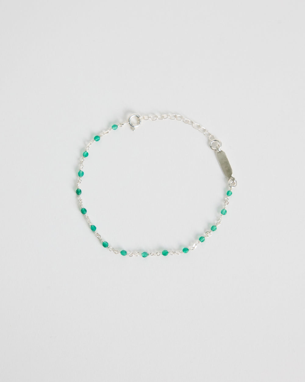 B1014_A green onyx link bracelet in 925 sterling silver by HANNA543